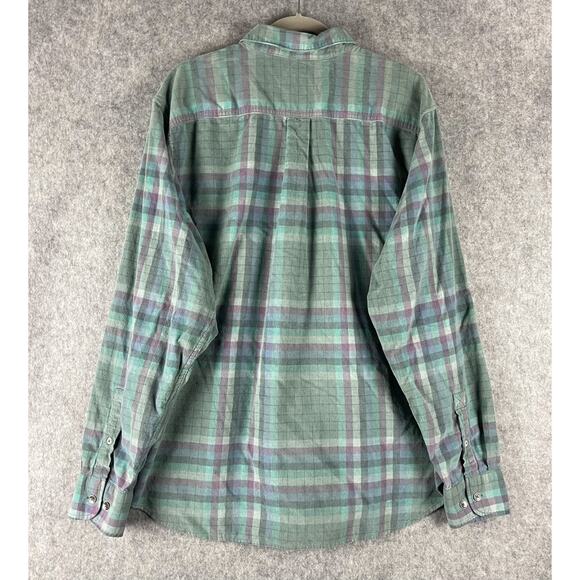 Tommy Bahama Coastline Corduroy Shirt Mens XLT Verde Plaid Button Up Soft - Picture 11 of 16